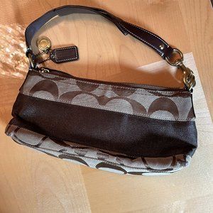 AUTHENTIC! Coach Hobo Handbag Logo Striped Womens with strap